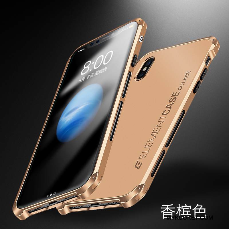 Kuori iPhone X Silikoni Puhelimen Kuoret Tide-brändi, Kotelo iPhone X Metalli Murtumaton Punainen