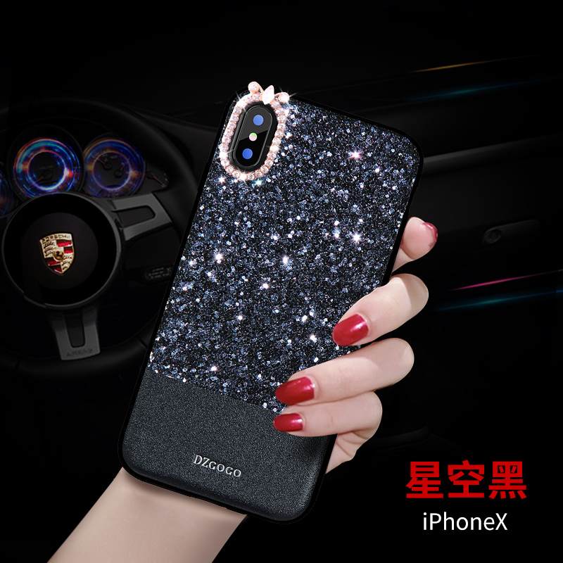 Kuori iPhone X Silikoni Tide-brändi Puhelimen Kuoret, Kotelo iPhone X Laukut Musta Ultra