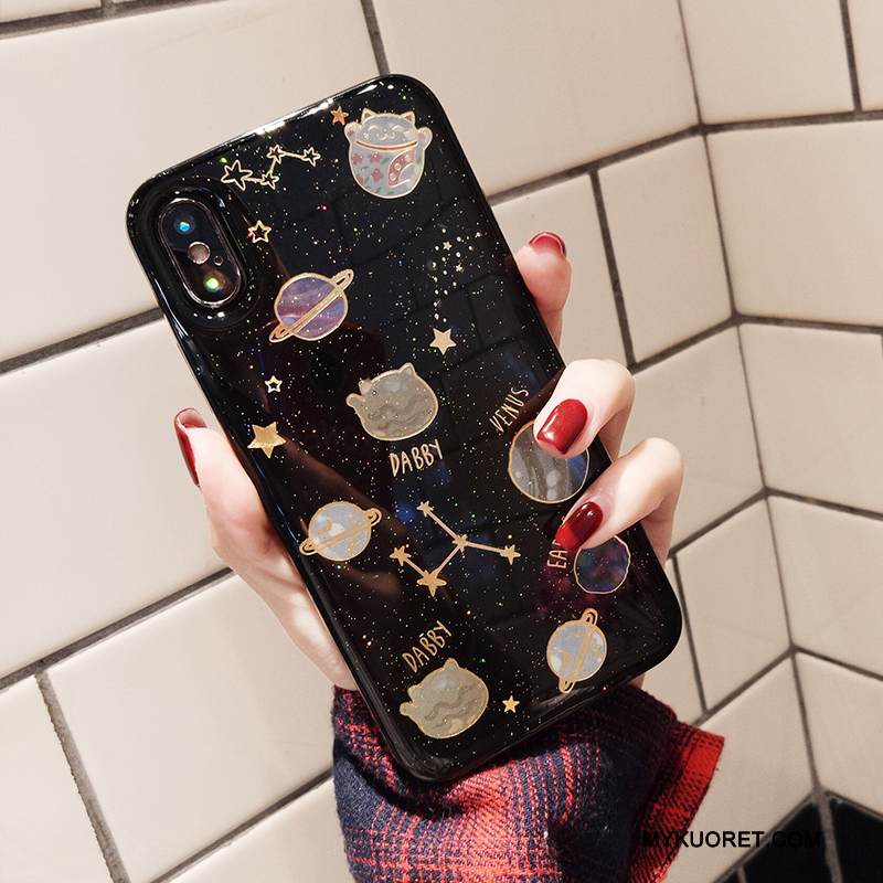 Kuori iPhone X Silikoni Trendi Rikkaus, Kotelo iPhone X Pehmeä Neste Puhelimen Kuoret Kissa