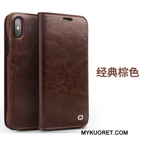 Kuori iPhone X Suojaus Murtumaton Liiketoiminta, Kotelo iPhone X Nahka Puhelimen Kuoret Kortti