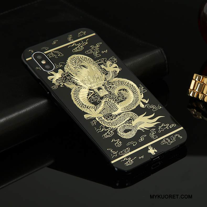 Kuori iPhone X Suojaus Persoonallisuus Trendi, Kotelo iPhone X Luova Kulta Kehys