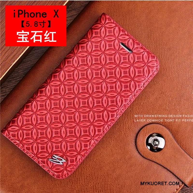 Kuori iPhone X Suojaus Puhelimen Kuoret Kukkakuvio, Kotelo iPhone X Kuoret Liiketoiminta Musta