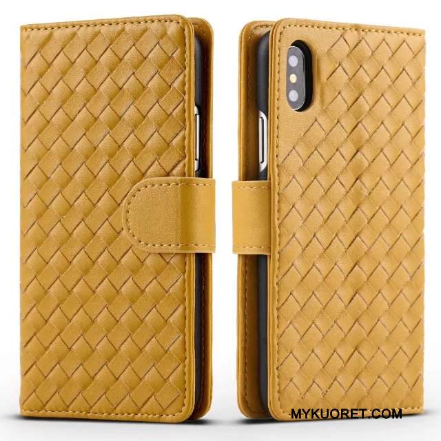 Kuori iPhone X Suojaus Sininen Kudonta, Kotelo iPhone X Tuki Puhelimen Kuoret Murtumaton