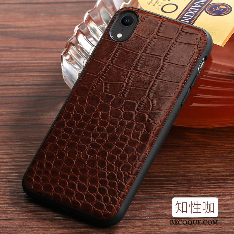Kuori iPhone Xr Laukut Murtumaton Persoonallisuus, Kotelo iPhone Xr Nahka Muokata Musta