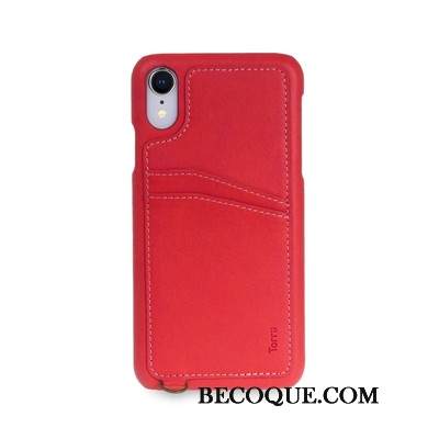 Kuori iPhone Xr Nahka Punainen, Kotelo iPhone Xr