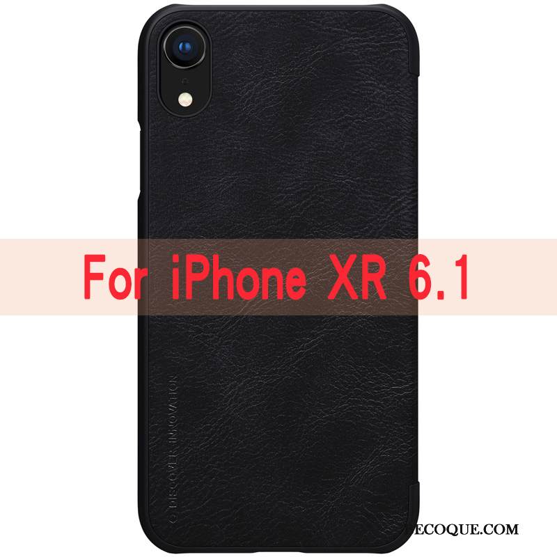 Kuori iPhone Xr Salkku Kulta Punainen, Kotelo iPhone Xr Nahka