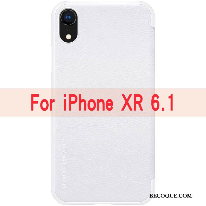 Kuori iPhone Xr Salkku Kulta Punainen, Kotelo iPhone Xr Nahka