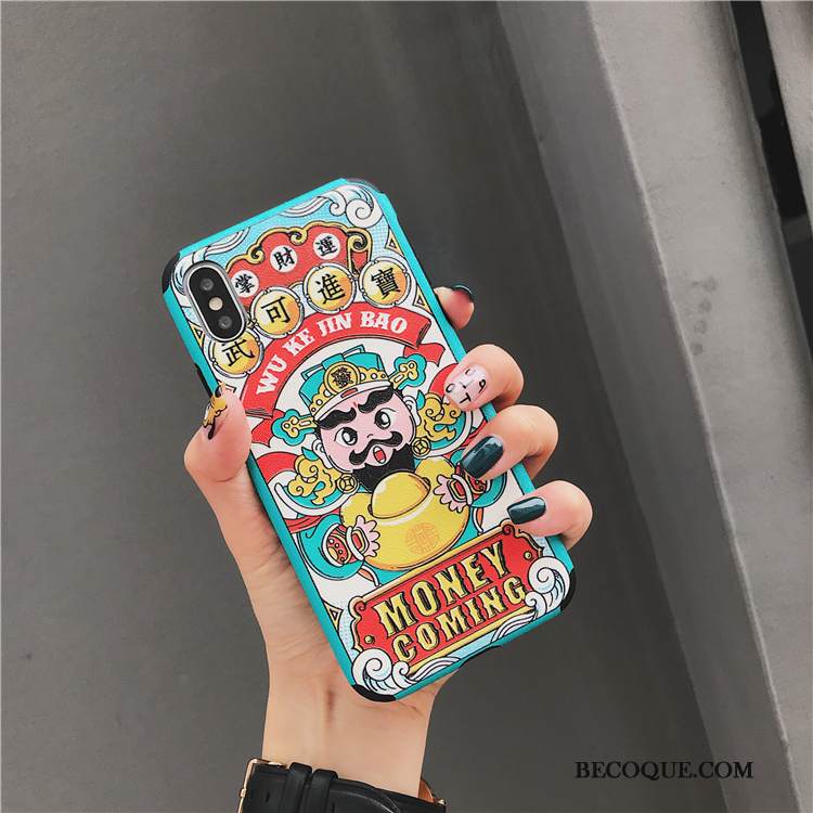 Kuori iPhone Xs Kohokuviointi Murtumaton Puhelimen Kuoret, Kotelo iPhone Xs Laukut Tide-brändi Rakastunut