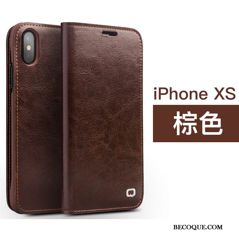 Kuori iPhone Xs Kuoret Kortti Musta, Kotelo iPhone Xs Nahka Liiketoiminta Yksinkertainen