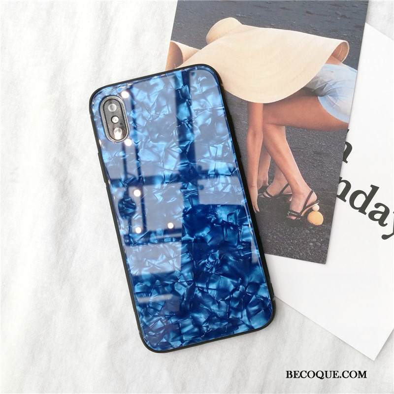 Kuori iPhone Xs Laukut Sininen Lasi, Kotelo iPhone Xs Suojaus Rakastunut Puhelimen Kuoret