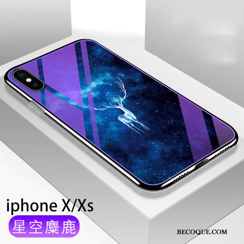 Kuori iPhone Xs Laukut Violetti Tide-brändi, Kotelo iPhone Xs Suojaus Uusi Lasi