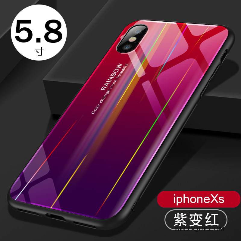 Kuori iPhone Xs Laukut Väri Lasi, Kotelo iPhone Xs Silikoni Ultra Murtumaton