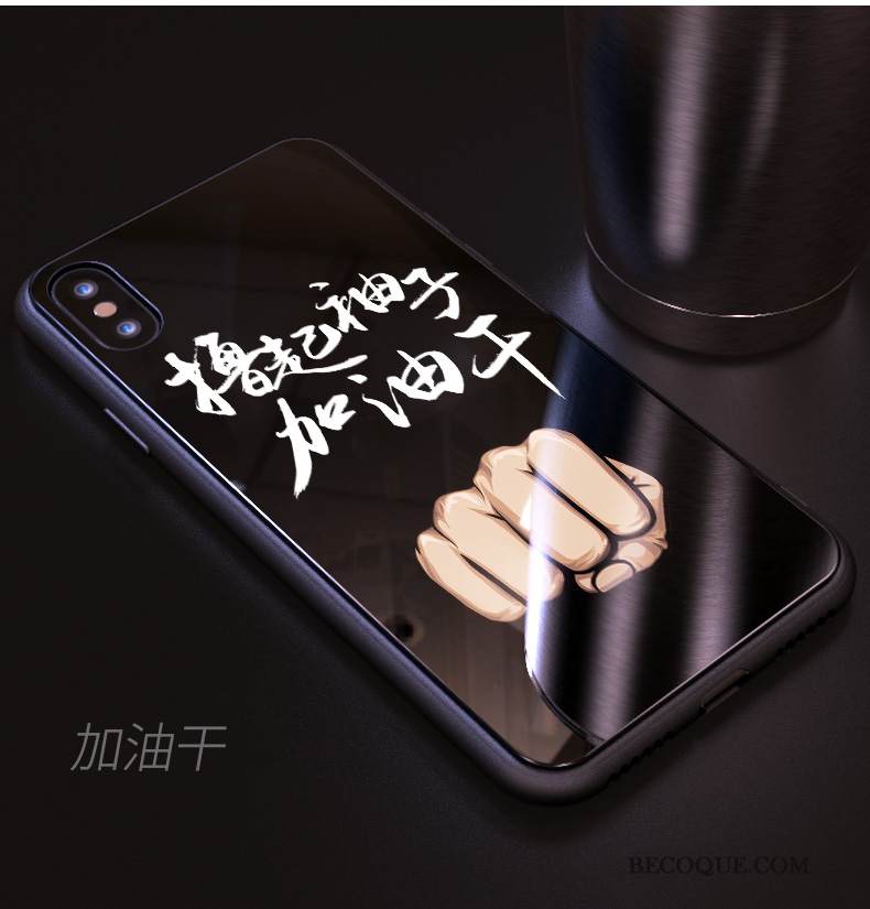 Kuori iPhone Xs Luova Lasi Puhelimen Kuoret, Kotelo iPhone Xs Laukut Musta Murtumaton