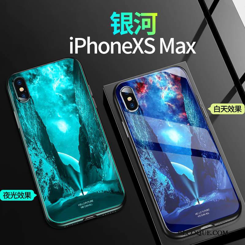 Kuori iPhone Xs Max Laukut Lasi Murtumaton, Kotelo iPhone Xs Max Silikoni Net Red Uusi