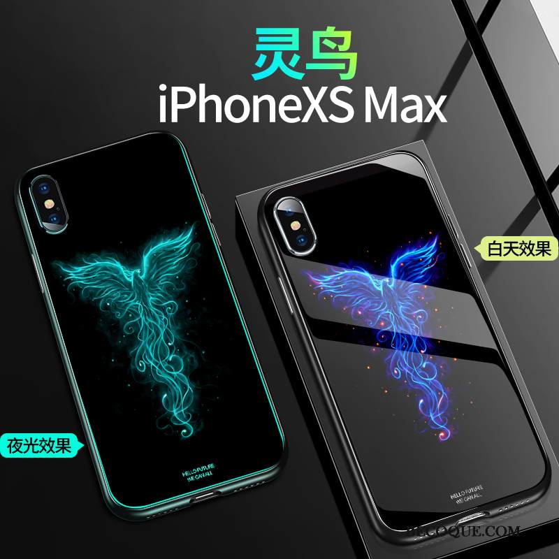 Kuori iPhone Xs Max Laukut Lasi Murtumaton, Kotelo iPhone Xs Max Silikoni Net Red Uusi