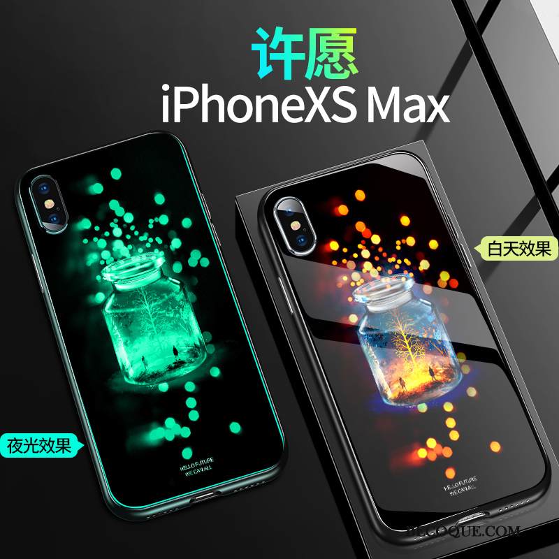 Kuori iPhone Xs Max Laukut Lasi Murtumaton, Kotelo iPhone Xs Max Silikoni Net Red Uusi