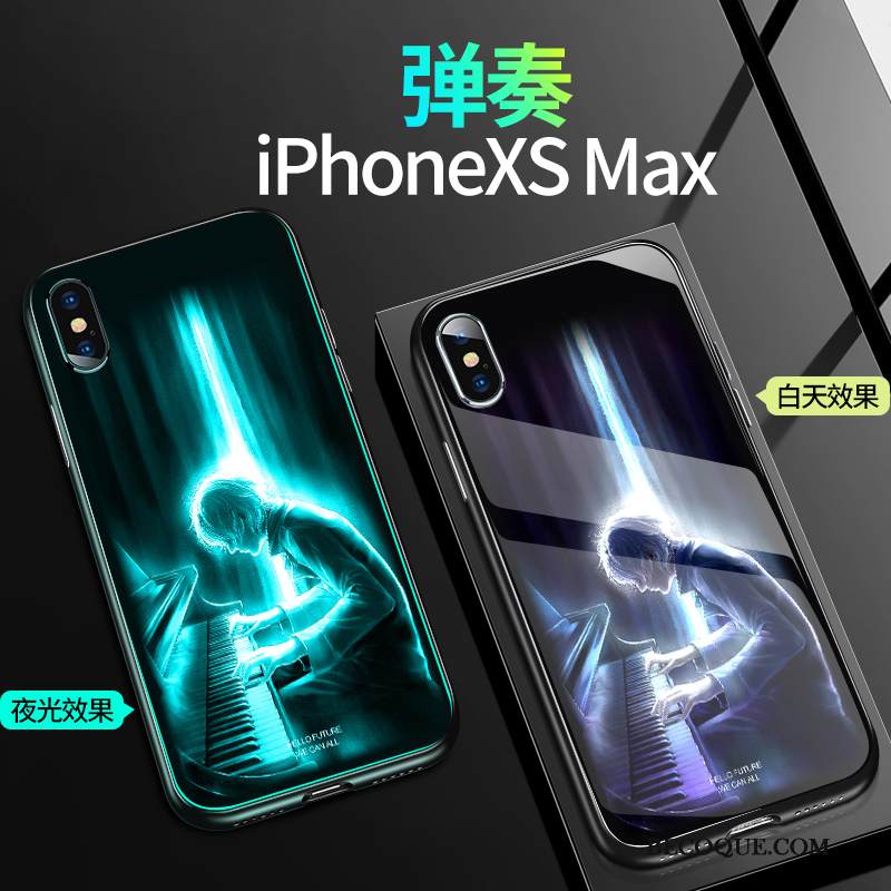 Kuori iPhone Xs Max Laukut Lasi Murtumaton, Kotelo iPhone Xs Max Silikoni Net Red Uusi