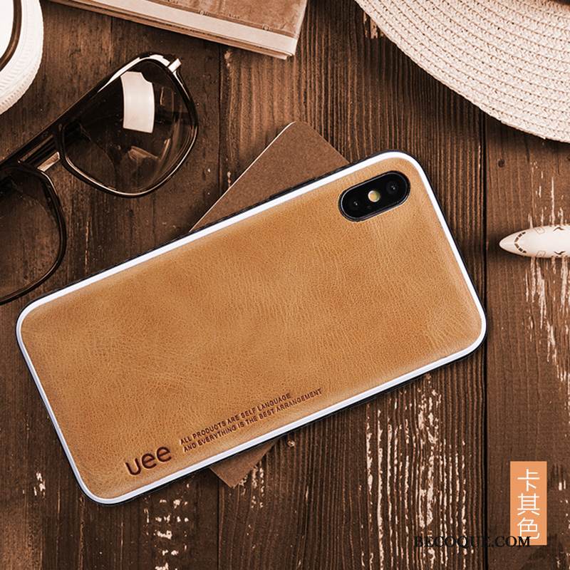 Kuori iPhone Xs Max Nahka Persoonallisuus Net Red, Kotelo iPhone Xs Max Silikoni Keltainen Uusi