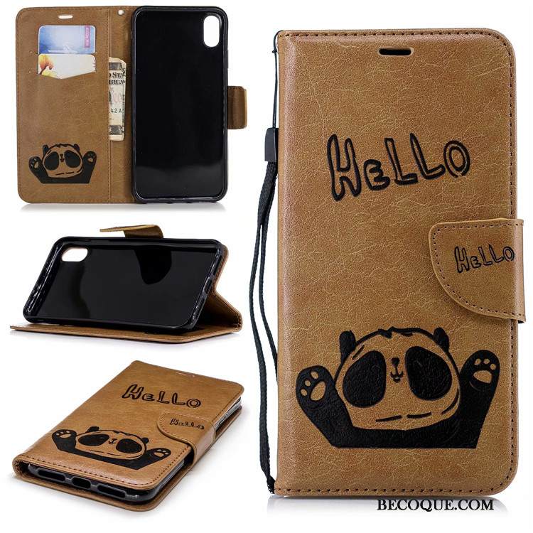 Kuori iPhone Xs Max Sarjakuva Kissa Puhelimen Kuoret, Kotelo iPhone Xs Max Nahka Murtumaton Bear