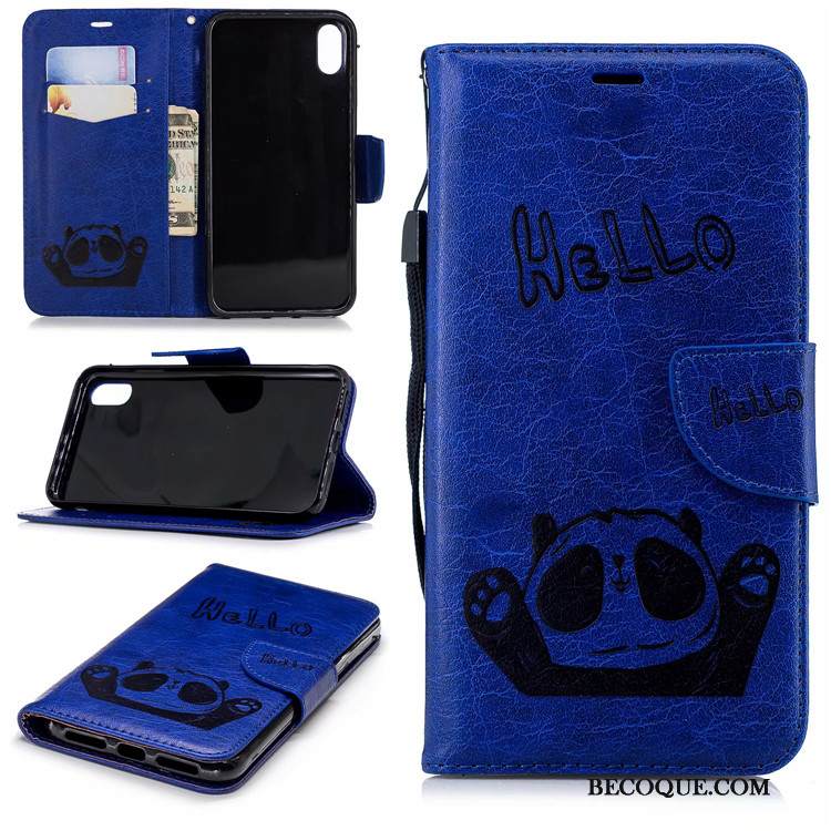 Kuori iPhone Xs Max Sarjakuva Kissa Puhelimen Kuoret, Kotelo iPhone Xs Max Nahka Murtumaton Bear