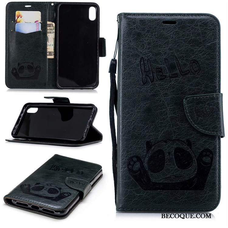 Kuori iPhone Xs Max Sarjakuva Kissa Puhelimen Kuoret, Kotelo iPhone Xs Max Nahka Murtumaton Bear