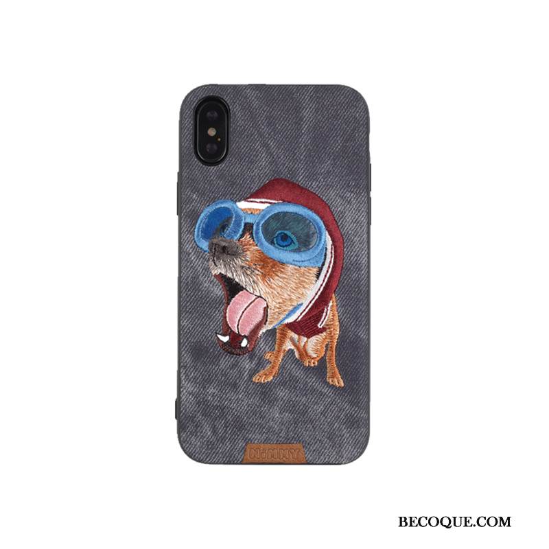 Kuori iPhone Xs Max Sarjakuva Punainen Kissa, Kotelo iPhone Xs Max Koira Kirjonta