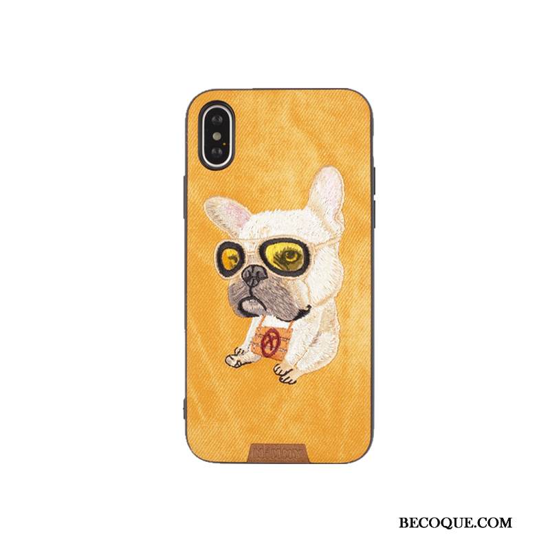 Kuori iPhone Xs Max Sarjakuva Punainen Kissa, Kotelo iPhone Xs Max Koira Kirjonta