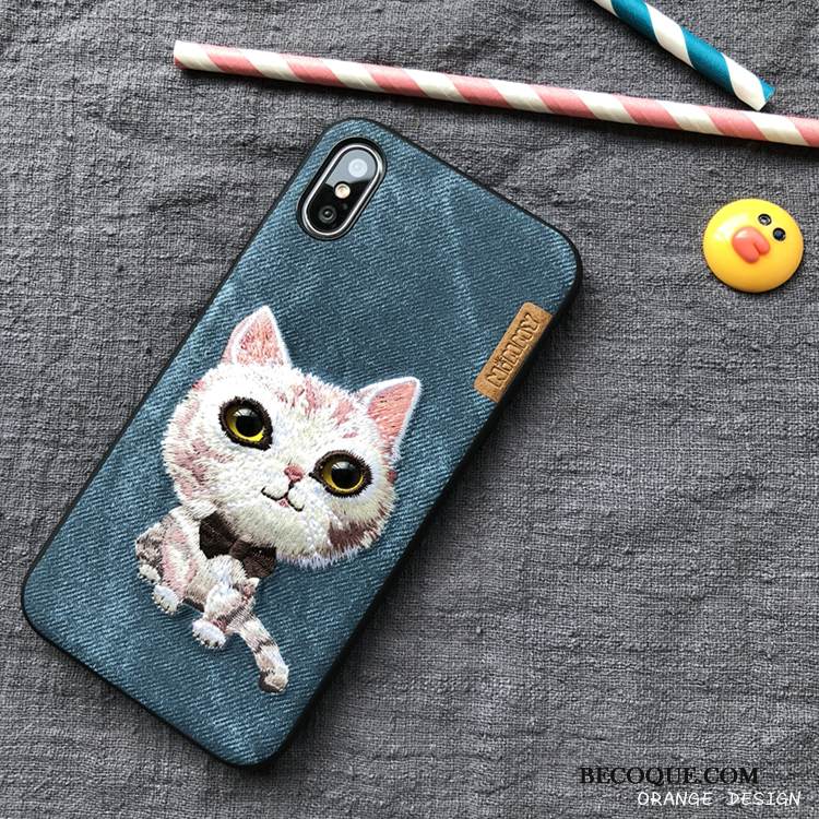 Kuori iPhone Xs Max Silikoni Kissa Murtumaton, Kotelo iPhone Xs Max Puhelimen Kuoret Tide-brändi