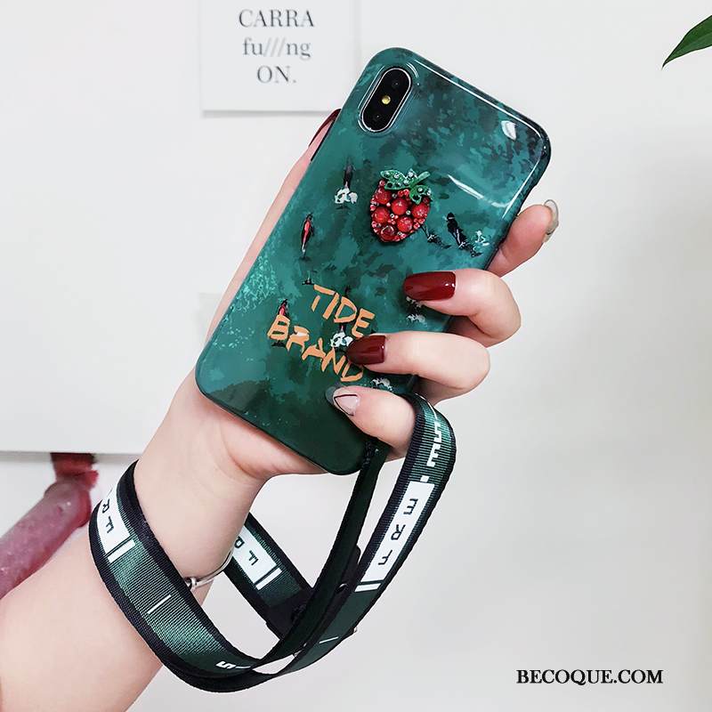 Kuori iPhone Xs Max Silikoni Tide-brändi Vihreä, Kotelo iPhone Xs Max Pehmeä Neste Ultra Tuuli