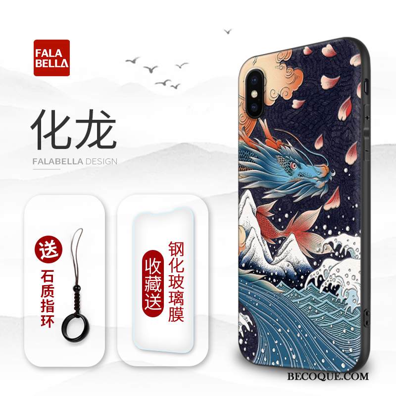 Kuori iPhone Xs Max Vuosikerta Tide-brändi Puhelimen Kuoret, Kotelo iPhone Xs Max Luova Ripustettavat Koristeet Uusi