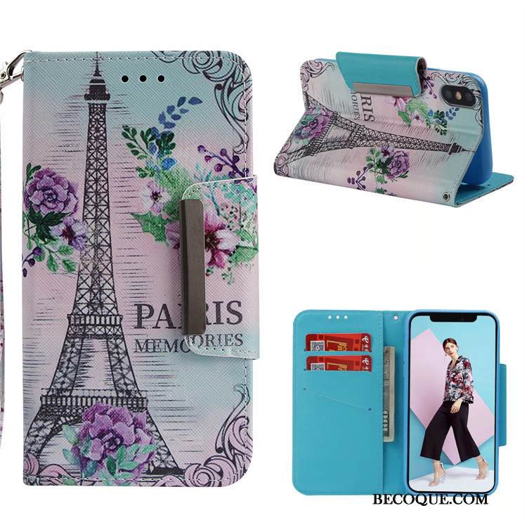 Kuori iPhone Xs Nahka Valkoinen Ripustettavat Koristeet, Kotelo iPhone Xs Sarjakuva Puhelimen Kuoret Murtumaton