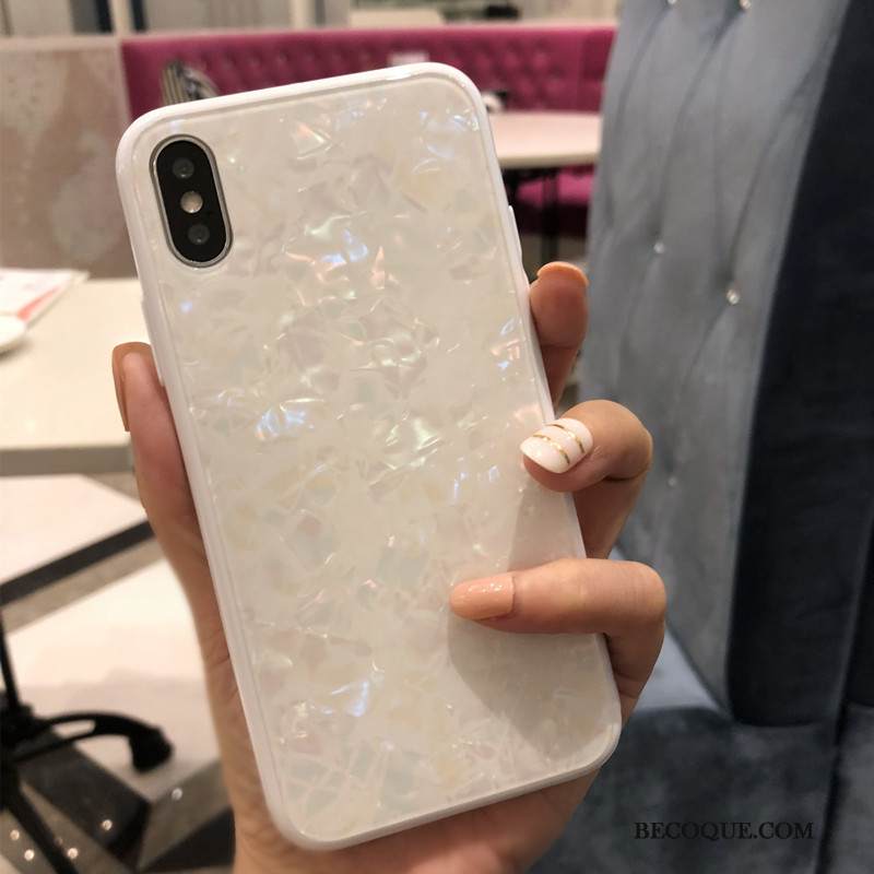 Kuori iPhone Xs Net Red Puhelimen Kuoret, Kotelo iPhone Xs Valkoinen Lasi