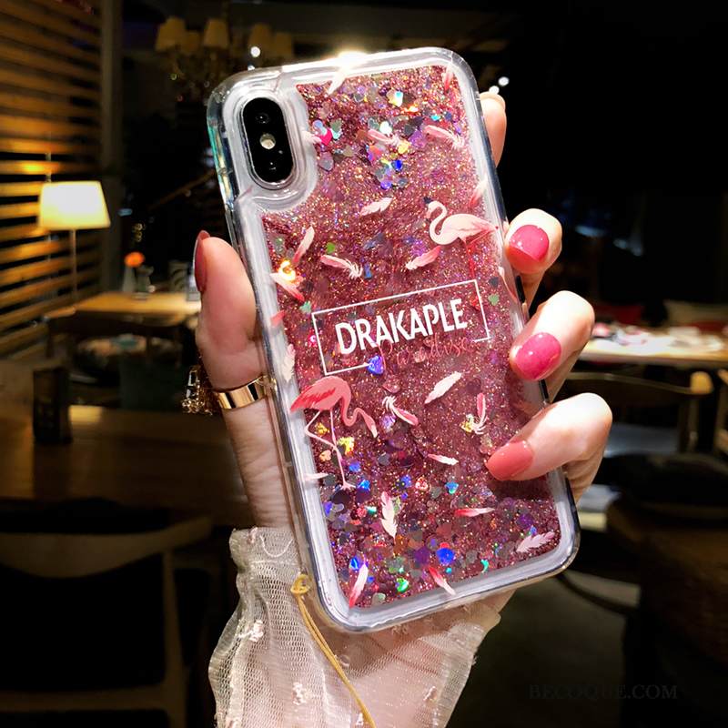 Kuori iPhone Xs Pehmeä Neste Lintu Tide-brändi, Kotelo iPhone Xs Silikoni Juoksuhiekka Jauhe