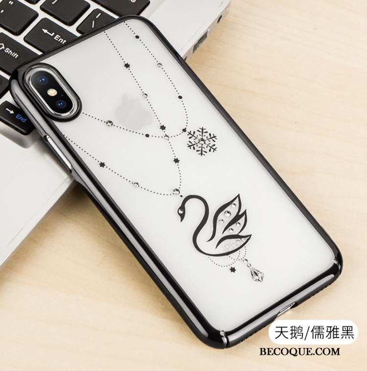 Kuori iPhone Xs Rhinestone Inlay Murtumaton Puhelimen Kuoret, Kotelo iPhone Xs Suojaus Läpinäkyvä Kova