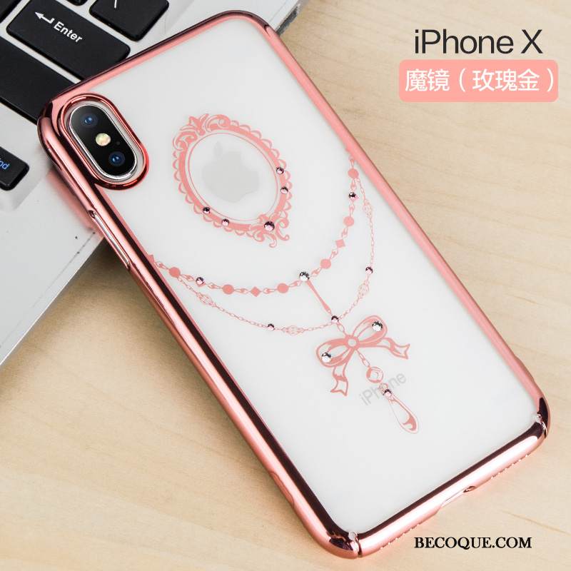 Kuori iPhone Xs Rhinestone Inlay Murtumaton Puhelimen Kuoret, Kotelo iPhone Xs Suojaus Läpinäkyvä Kova
