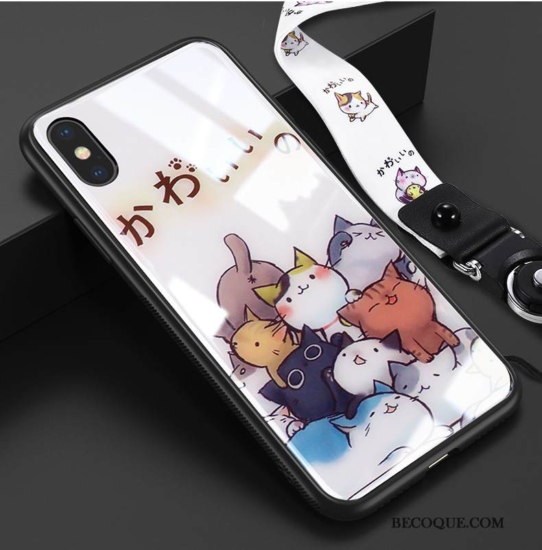 Kuori iPhone Xs Sarjakuva Lasi Murtumaton, Kotelo iPhone Xs Laukut Jauhe Ultra