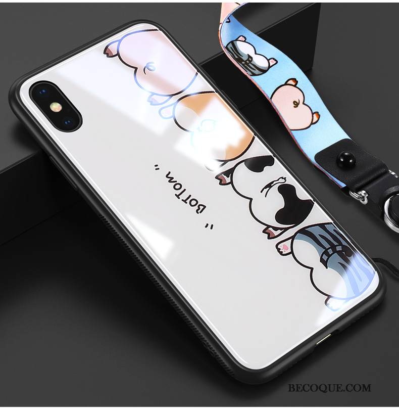 Kuori iPhone Xs Sarjakuva Lasi Murtumaton, Kotelo iPhone Xs Laukut Jauhe Ultra