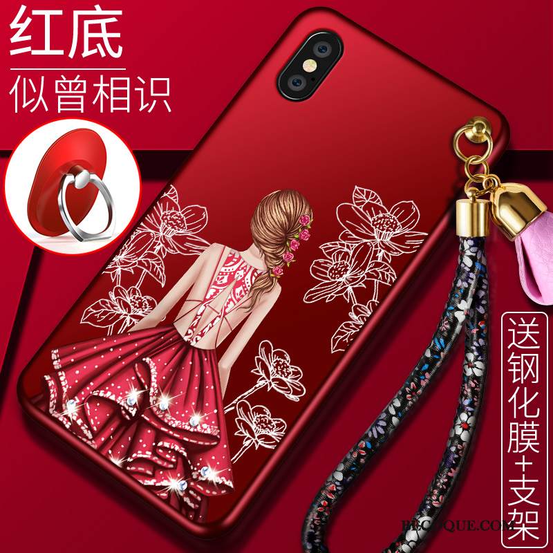 Kuori iPhone Xs Silikoni Trendi Persoonallisuus, Kotelo iPhone Xs Laukut Punainen Uusi