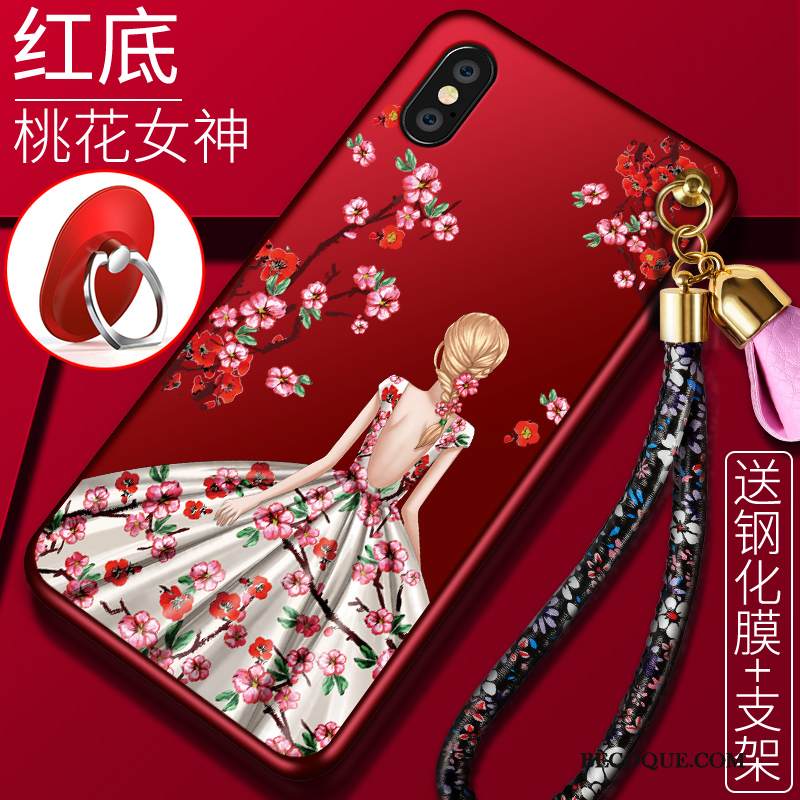 Kuori iPhone Xs Silikoni Trendi Persoonallisuus, Kotelo iPhone Xs Laukut Punainen Uusi