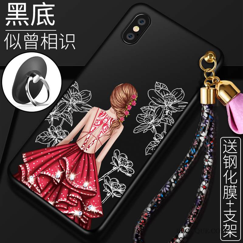 Kuori iPhone Xs Silikoni Trendi Persoonallisuus, Kotelo iPhone Xs Laukut Punainen Uusi