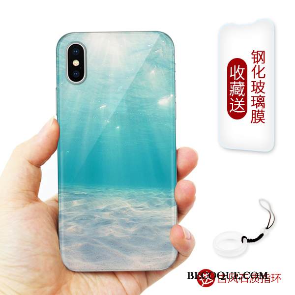 Kuori iPhone Xs Silikoni Valkoinen Murtumaton, Kotelo iPhone Xs Pehmeä Neste Persoonallisuus Läpinäkyvä