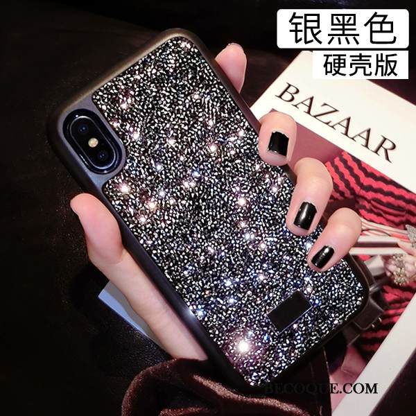 Kuori iPhone Xs Strassi Net Red Kova, Kotelo iPhone Xs Musta Uusi