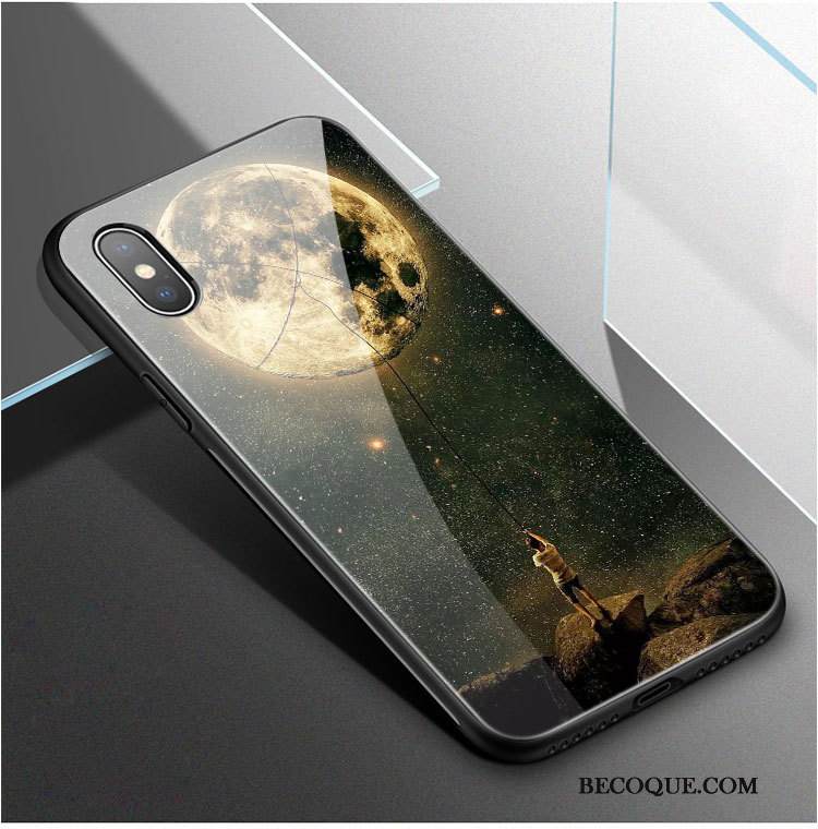 Kuori iPhone Xs Suojaus Peili Lasi, Kotelo iPhone Xs Puhelimen Kuoret Tähtitaivas