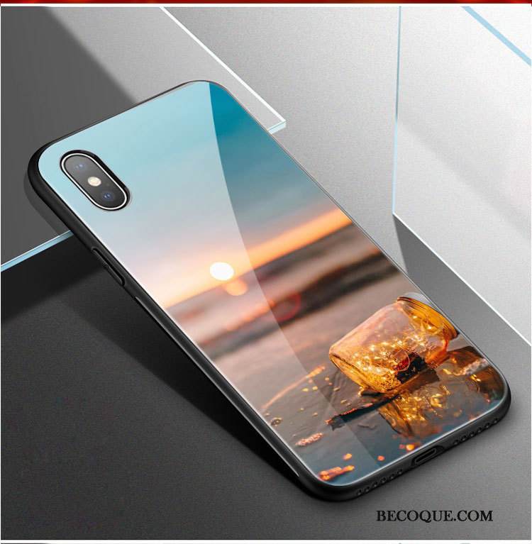 Kuori iPhone Xs Suojaus Peili Lasi, Kotelo iPhone Xs Puhelimen Kuoret Tähtitaivas