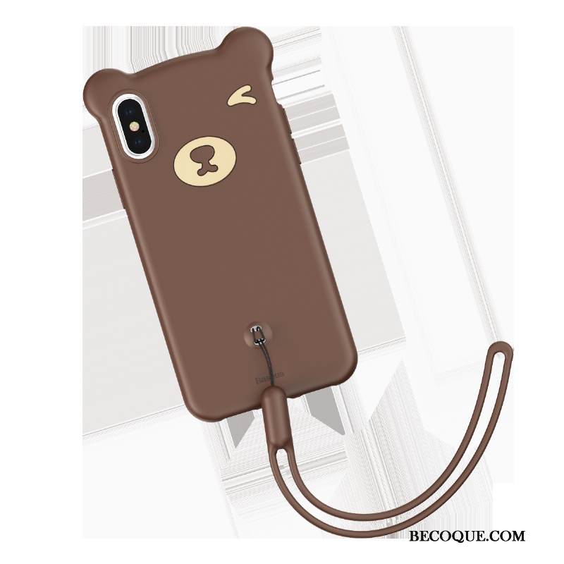 Kuori iPhone Xs Suojaus Pieni Ripustettavat Koristeet, Kotelo iPhone Xs Sarjakuva Bear Puhelimen Kuoret