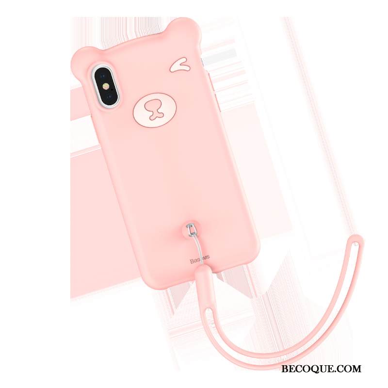 Kuori iPhone Xs Suojaus Pieni Ripustettavat Koristeet, Kotelo iPhone Xs Sarjakuva Bear Puhelimen Kuoret