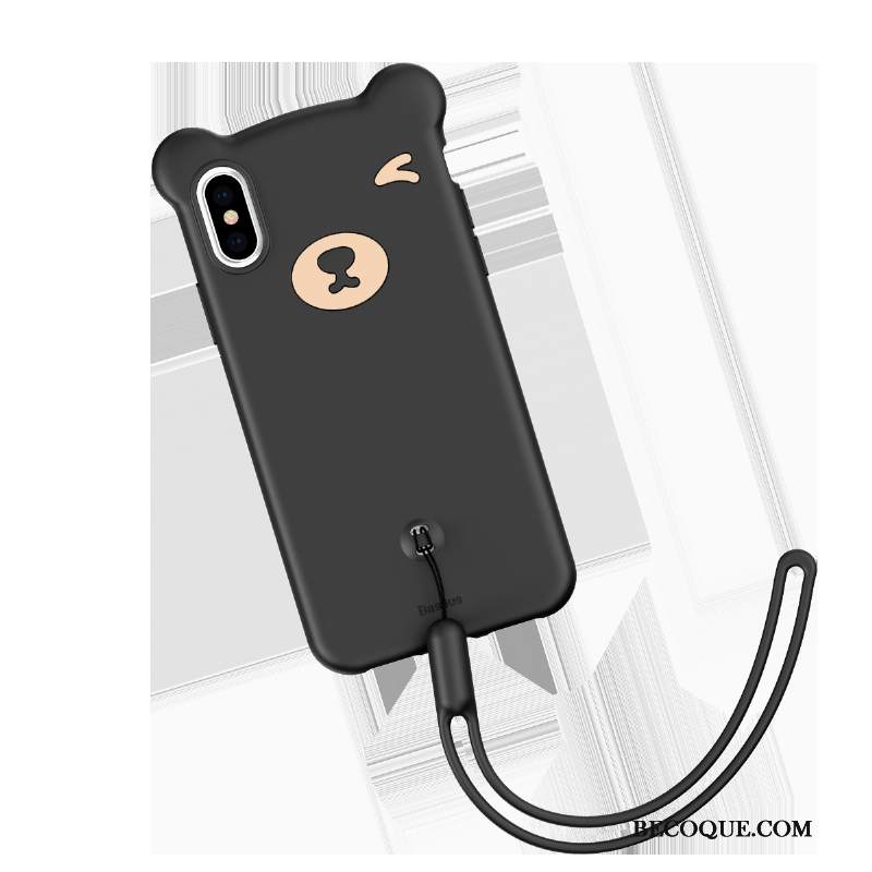 Kuori iPhone Xs Suojaus Pieni Ripustettavat Koristeet, Kotelo iPhone Xs Sarjakuva Bear Puhelimen Kuoret