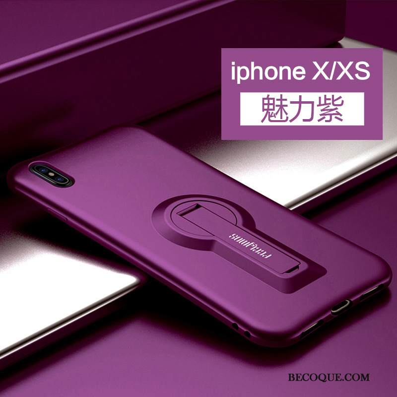 Kuori iPhone Xs Tuki Puhelimen Kuoret Suupaltti, Kotelo iPhone Xs Pehmeä Neste Violetti Murtumaton