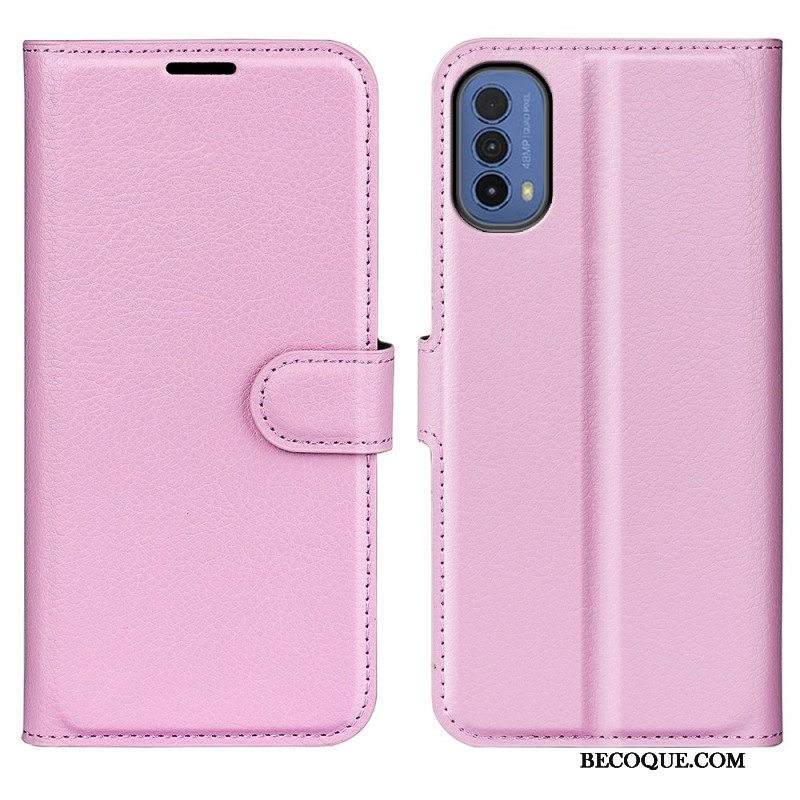 Nahkakotelo Moto E40 / E30 / E20 Klassikko