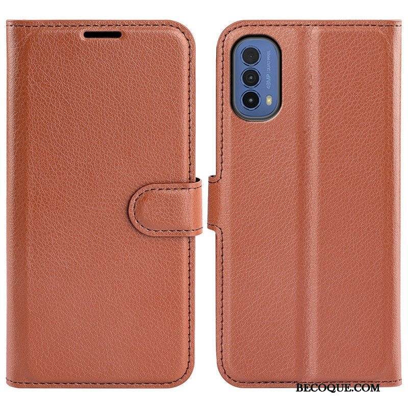 Nahkakotelo Moto E40 / E30 / E20 Klassikko